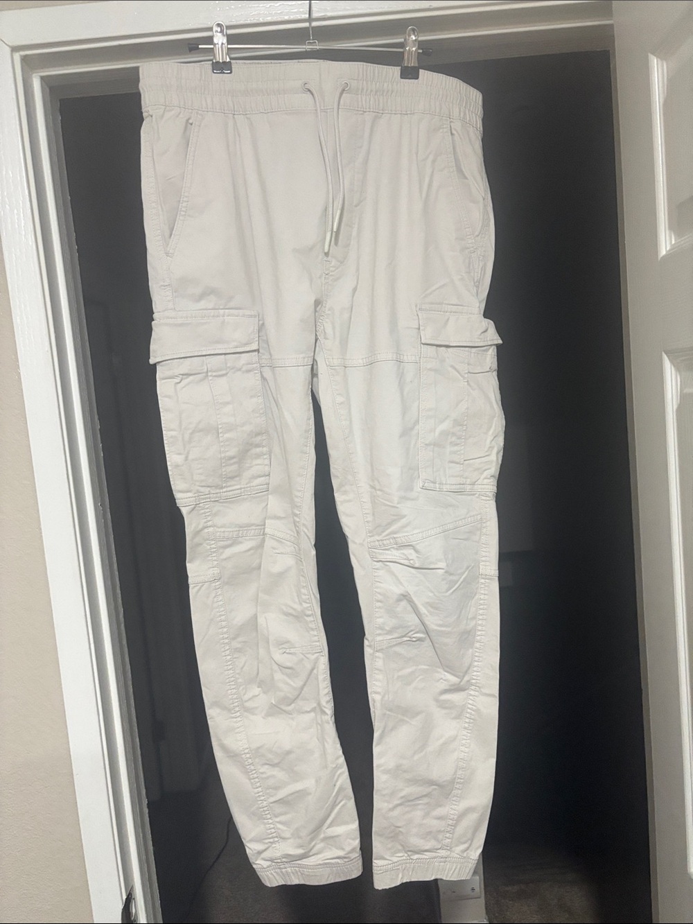 Men's Cargo Jogger Pants - White